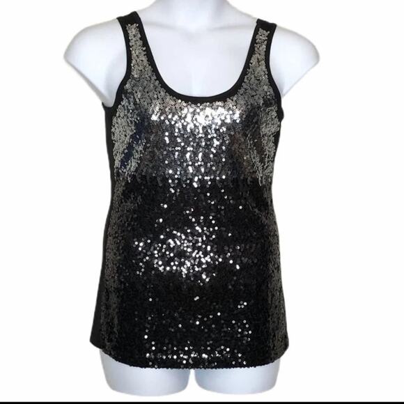 Cruisewear & Co Black Sequin Ombré Tank Top Partywear Size Small - Picture 2 of 7